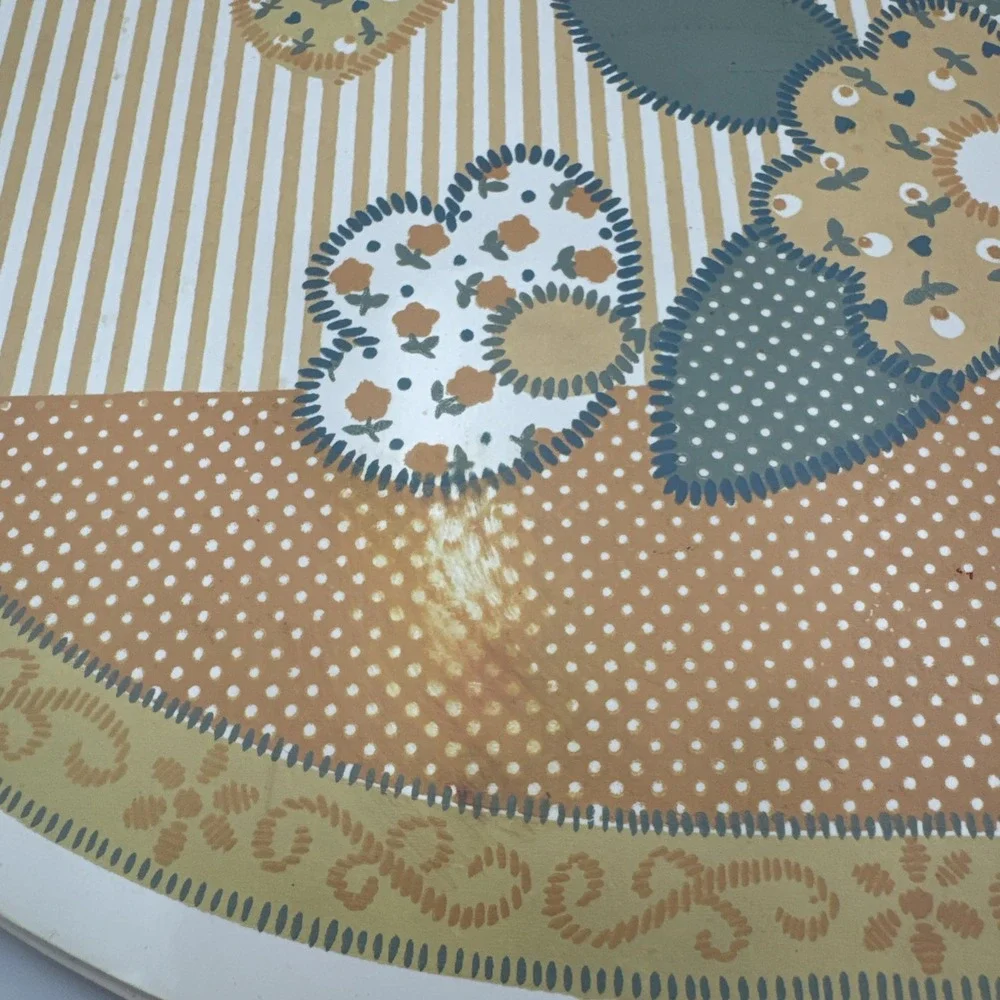 Set Of 3 Yellow Floral Placemats Vinyl Cover 1970's. Granny Core Cottage Core
